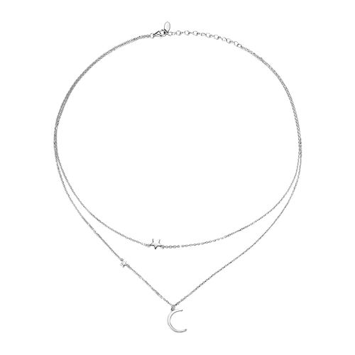 Double necklace Crescent without stones