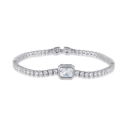 Tennis Bracelet with Princess Cut Stone
