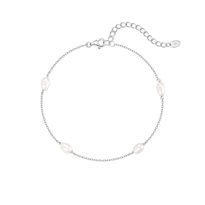 "Grain" Ankle Bracelet with Oval Pearl