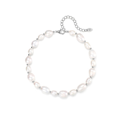 Anklet with large pearls and balls