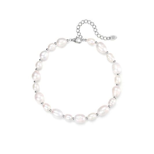 Anklet with large pearls and balls