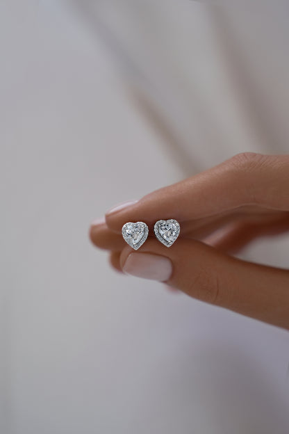 Earstuds Hearts with pave