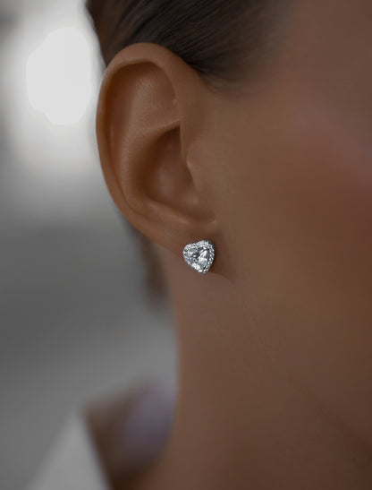 Earstuds Hearts with pave