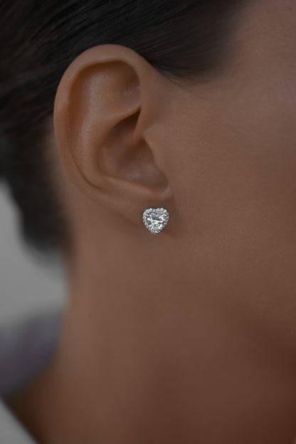 Earstuds Hearts with pave