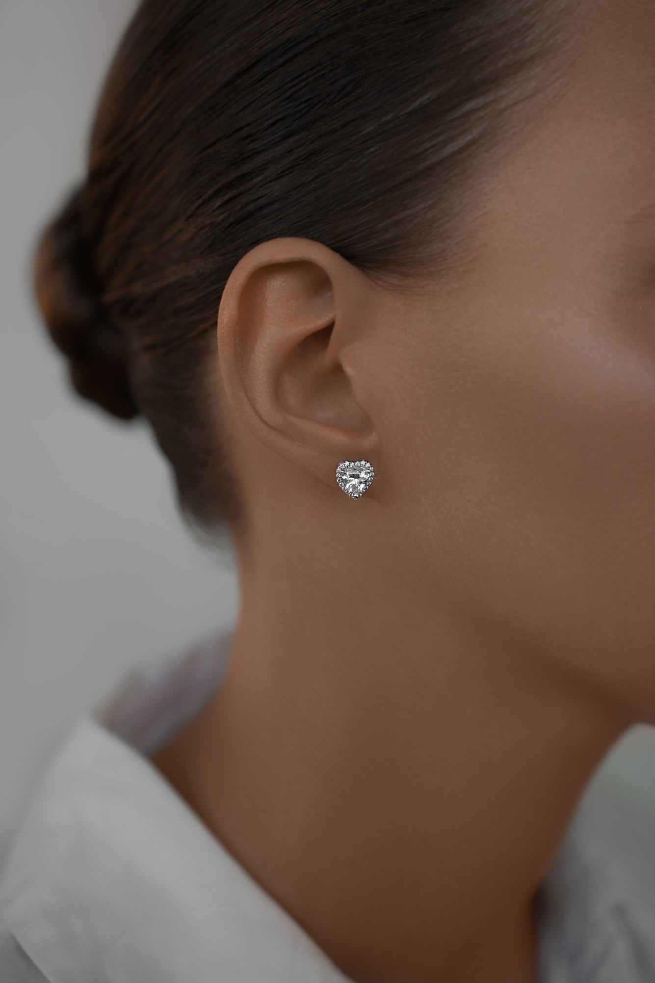 Earstuds Hearts with pave