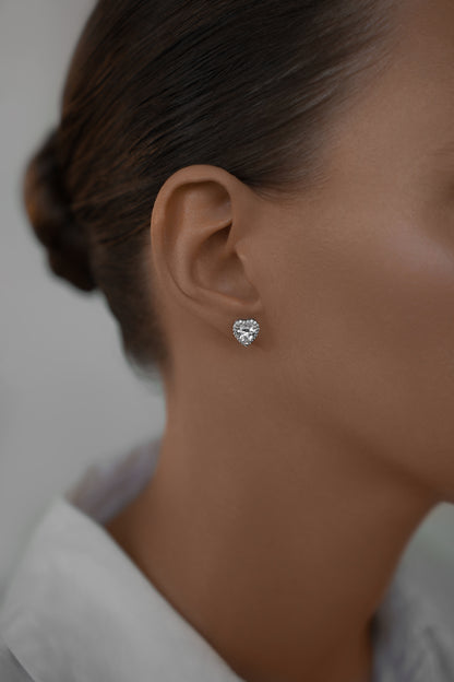 Earstuds Hearts with pave