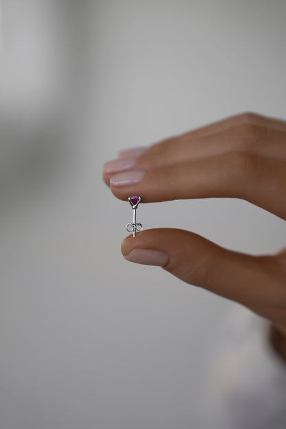 Earstuds natural amethyst 5 mm