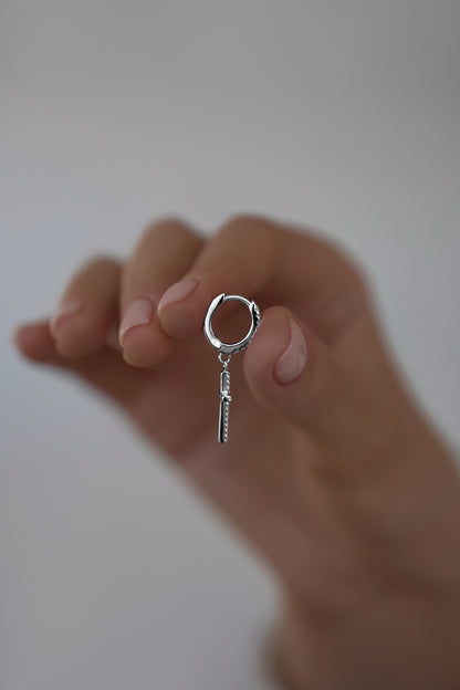 Earrings Crosses on huggies lock