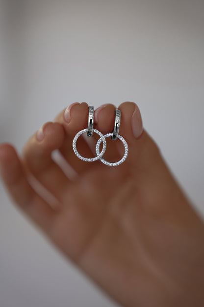 Earrings Circles on huggies