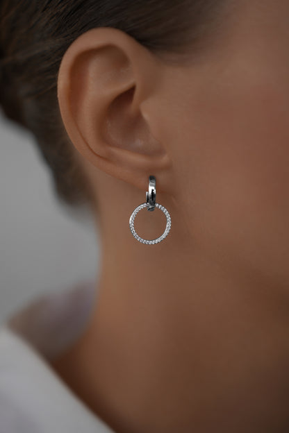 Earrings Circles on huggies