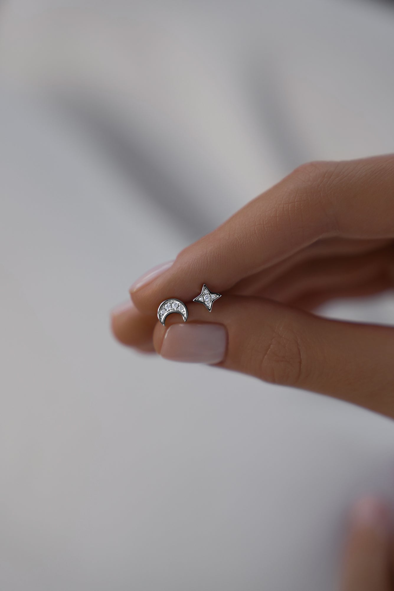Earstuds moon and star