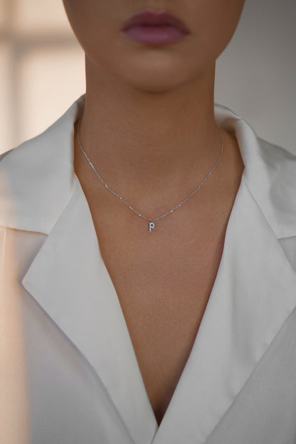 Necklace with letter P 40 cm