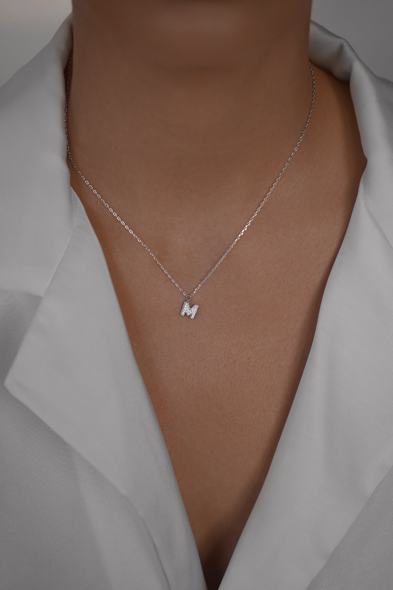 Necklace with letter M
