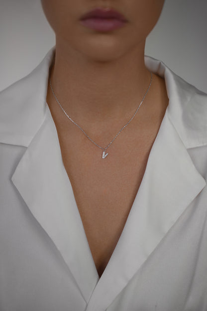 Necklace with letter V