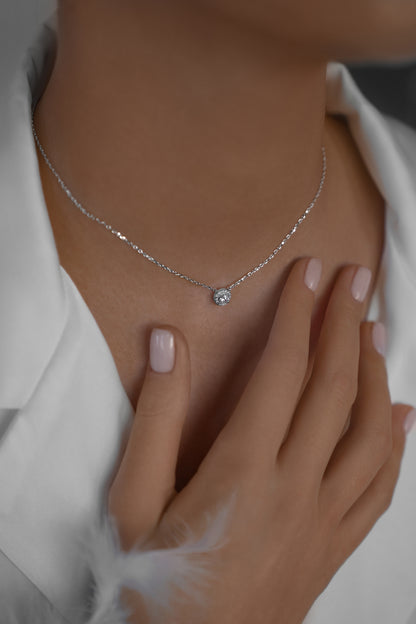 Necklace Pavé Solitaire