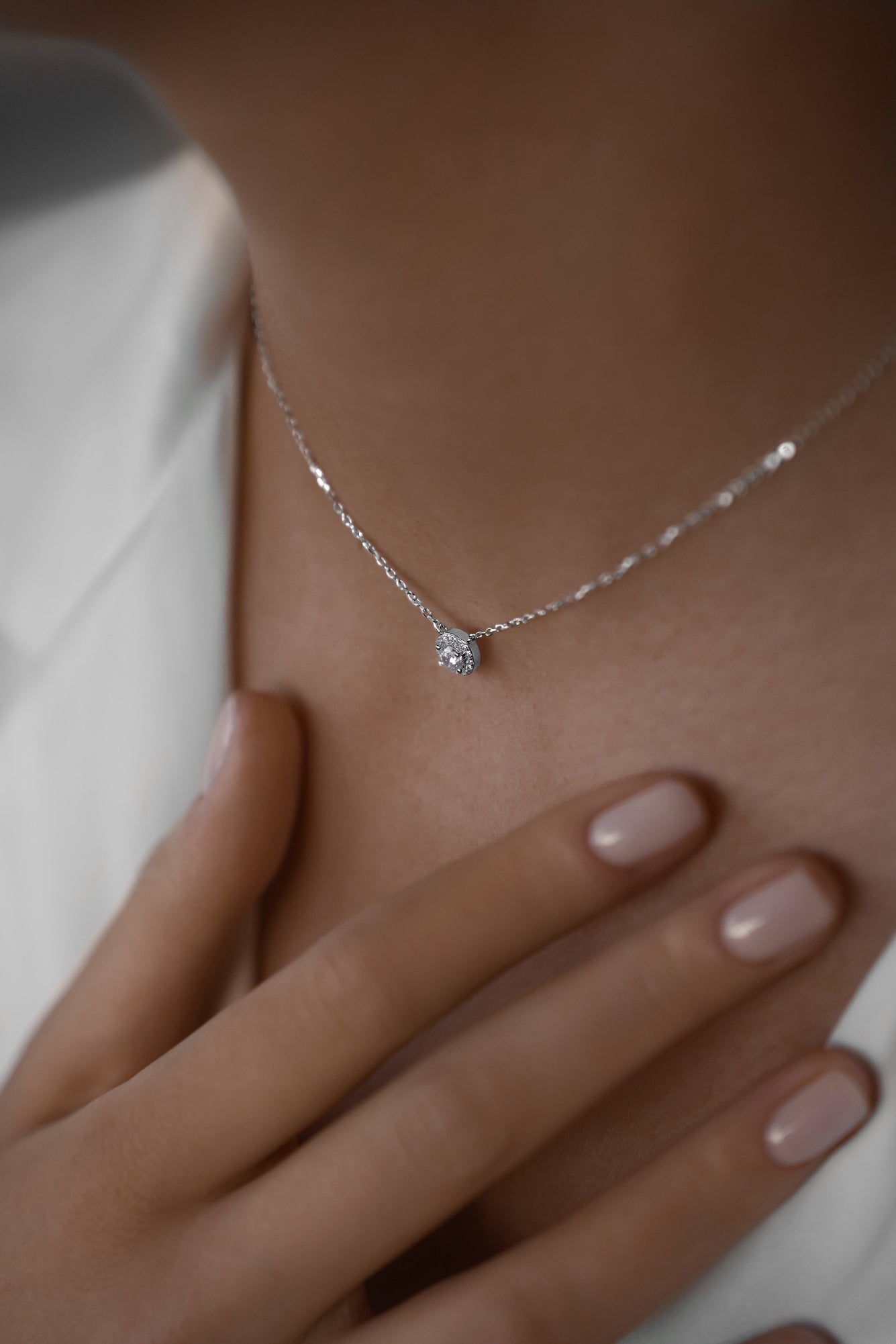 Necklace Pavé Solitaire