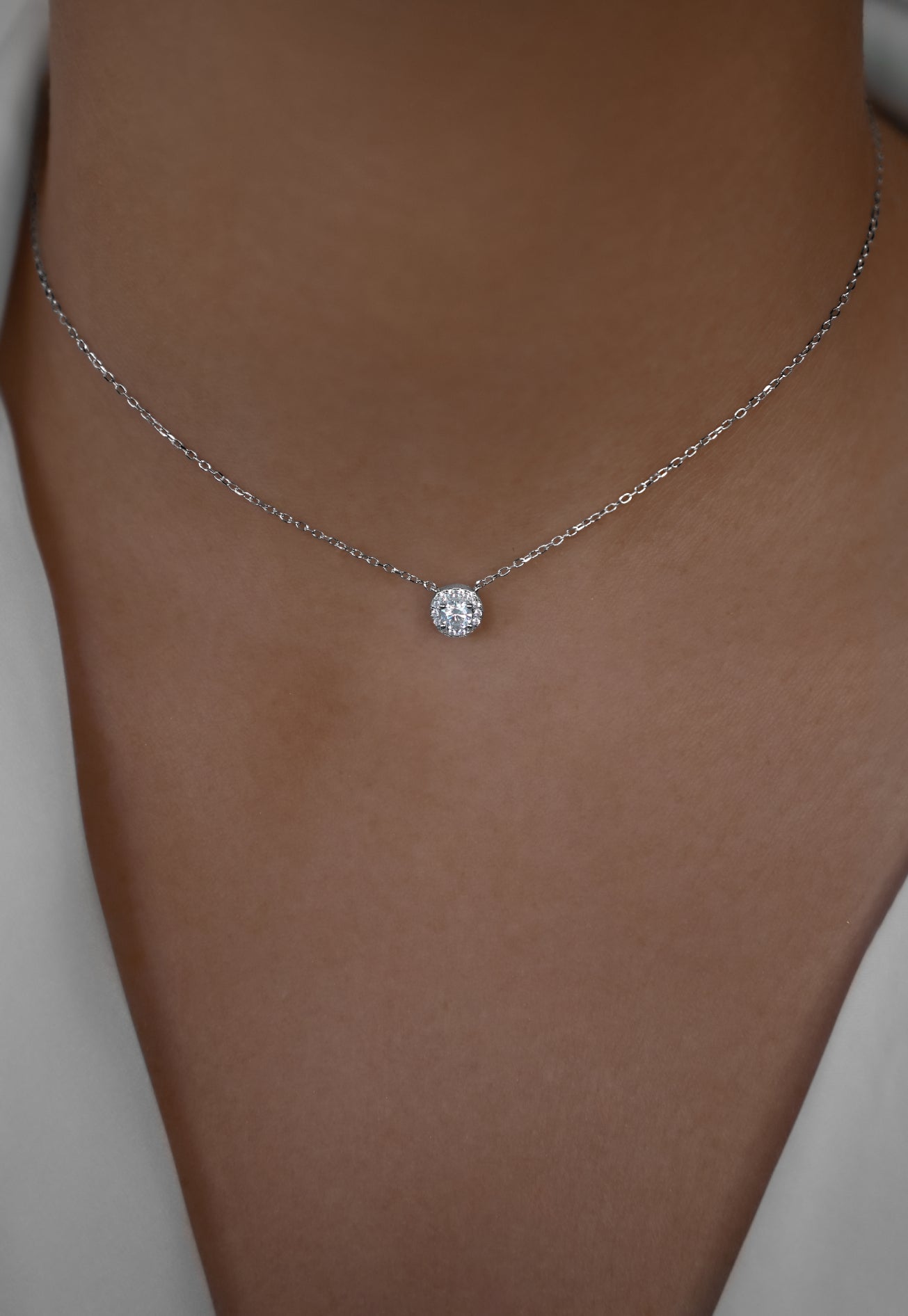 Necklace Pavé Solitaire