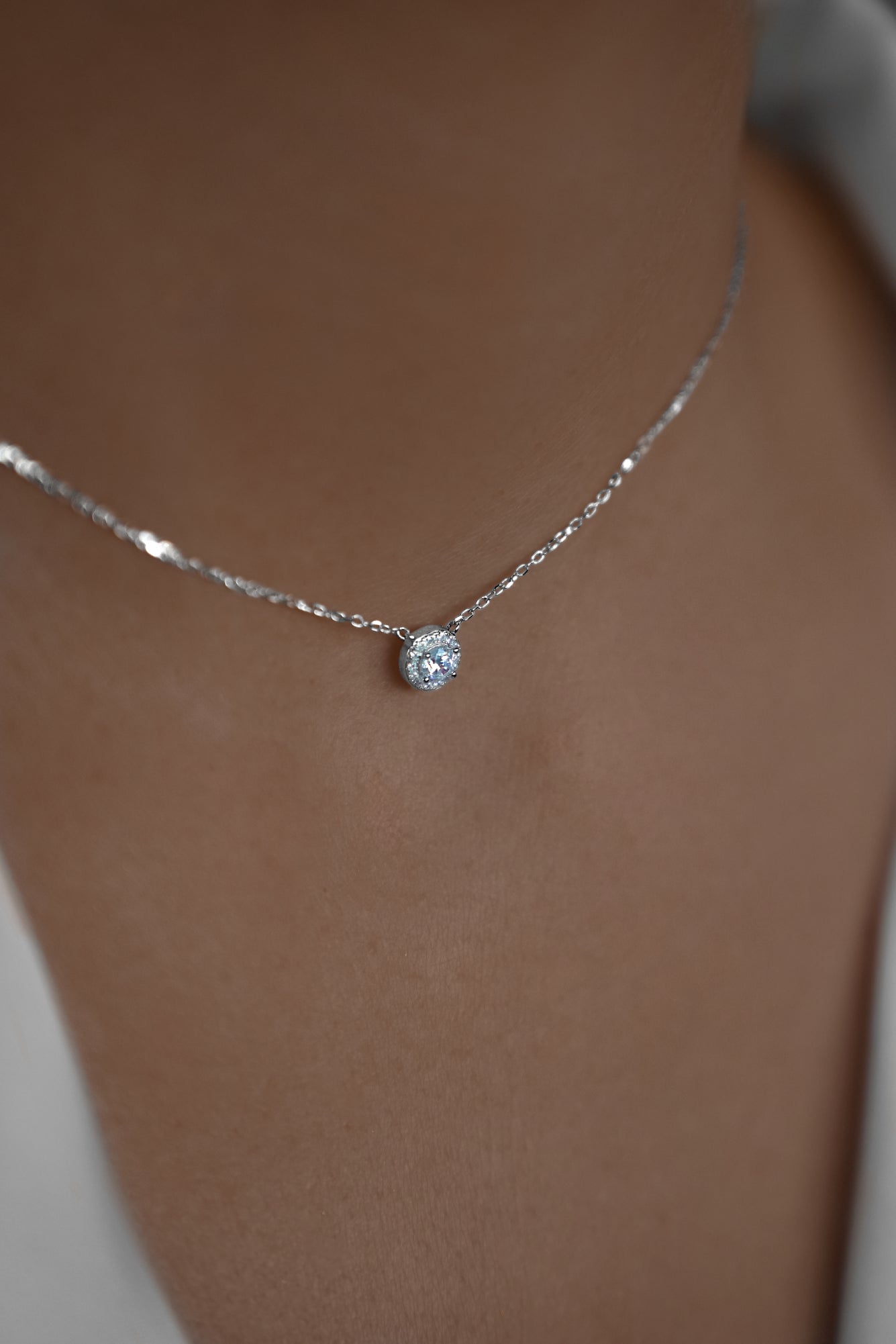 Necklace Pavé Solitaire