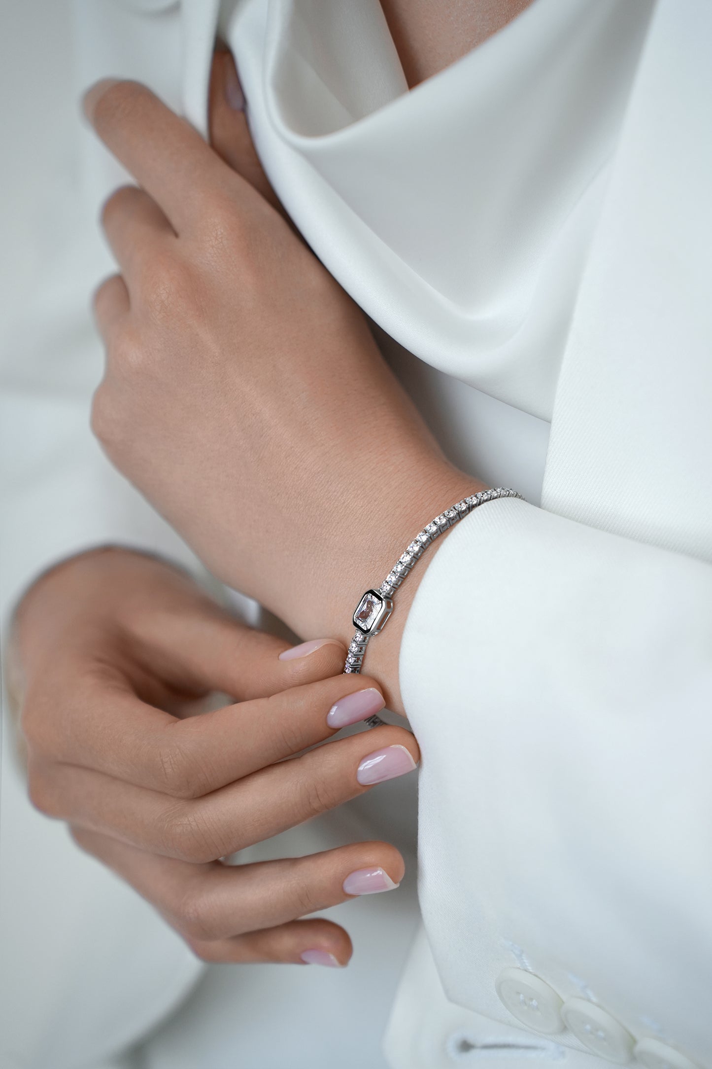 Tennis Bracelet with Princess Cut Stone