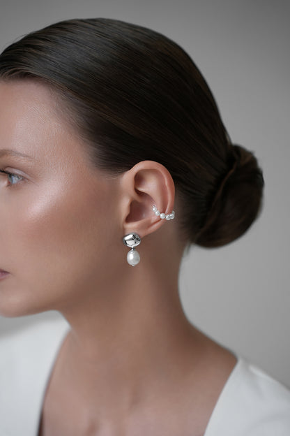Earrings-grains with natural pearls
