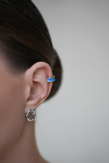 Cuff with Blue Baguettes