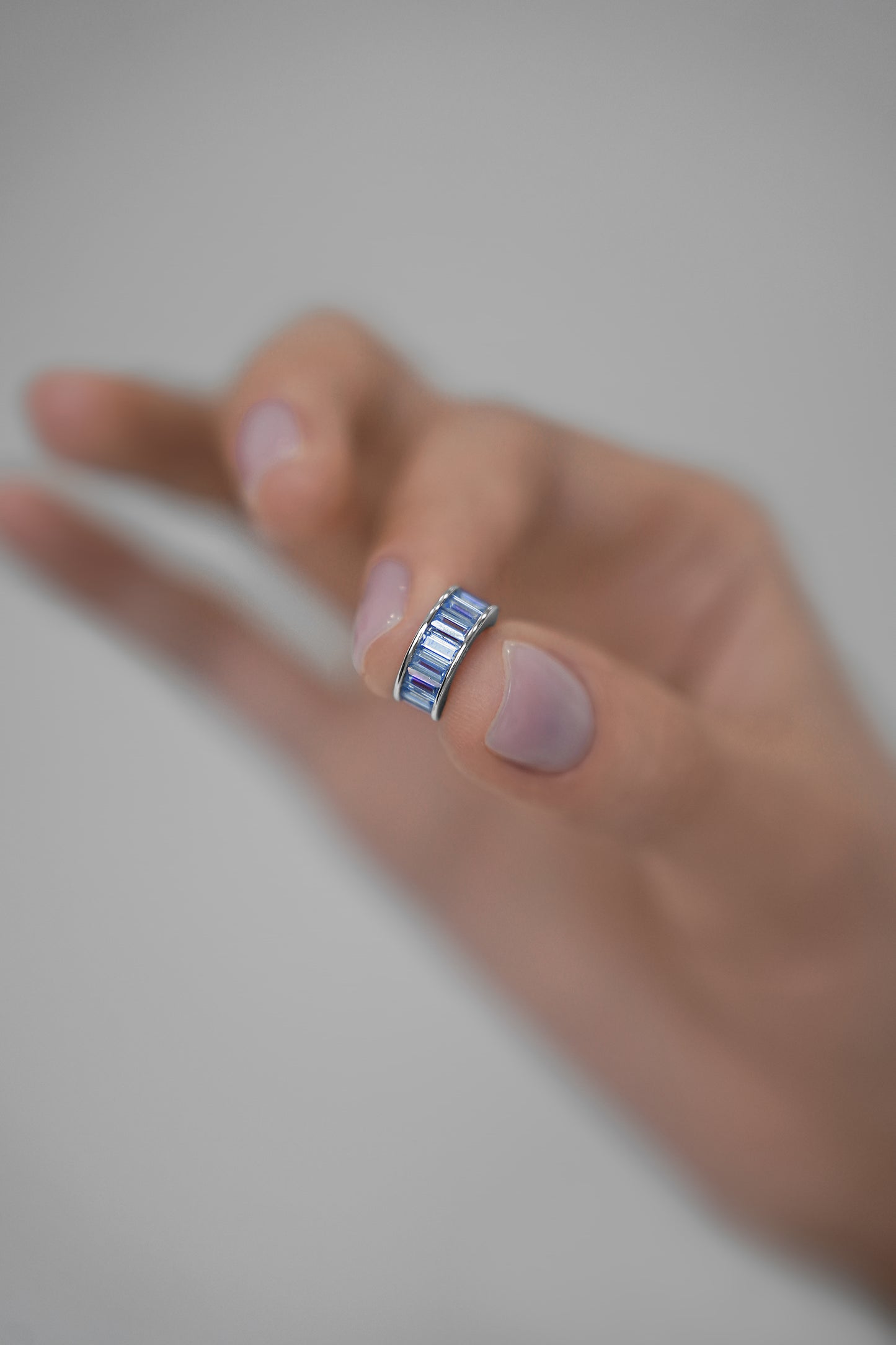 Cuff with Blue Baguettes