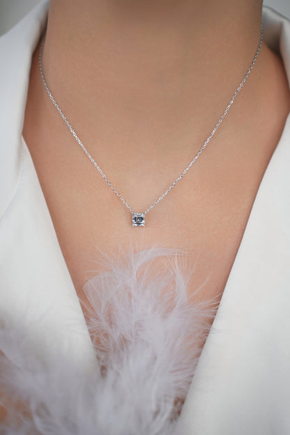 Necklace Princess cut CZ