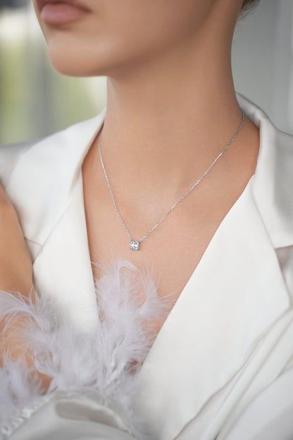 Necklace Princess cut CZ