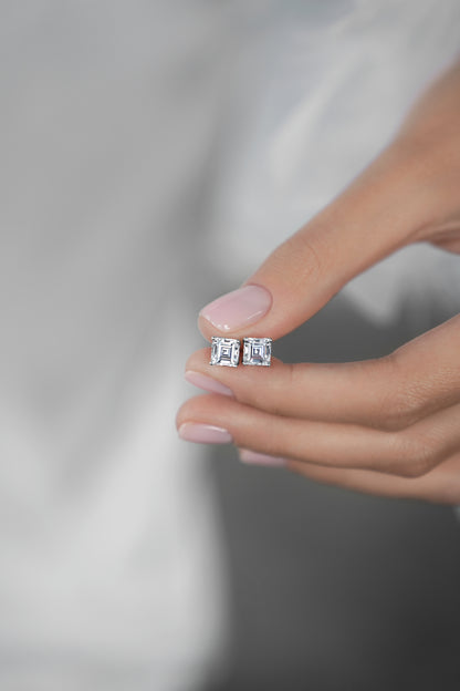Earstuds Princess cut CZ