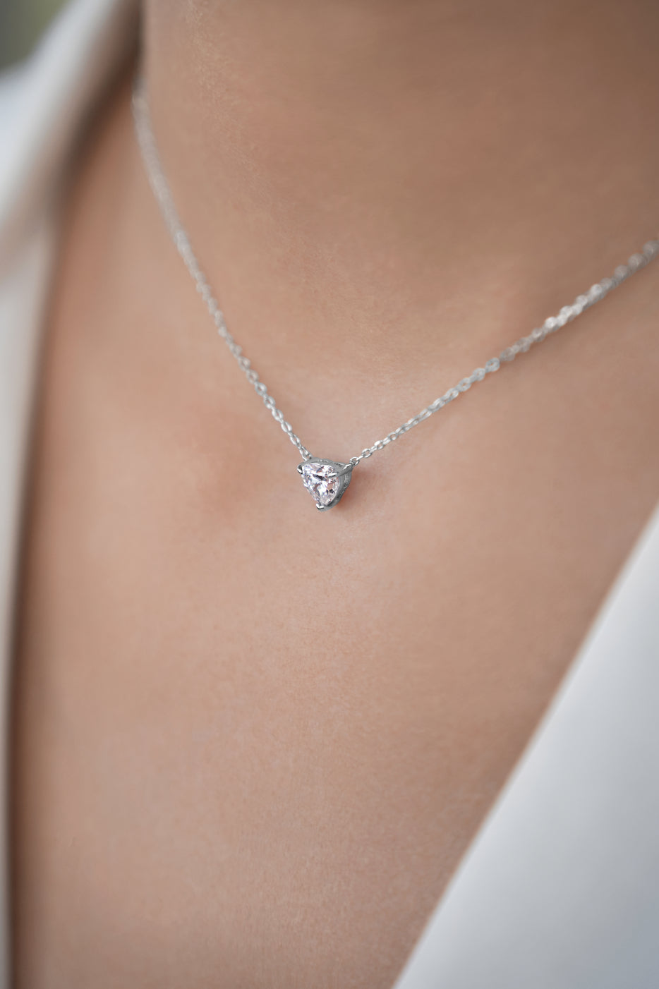 Necklace Heart cut CZ