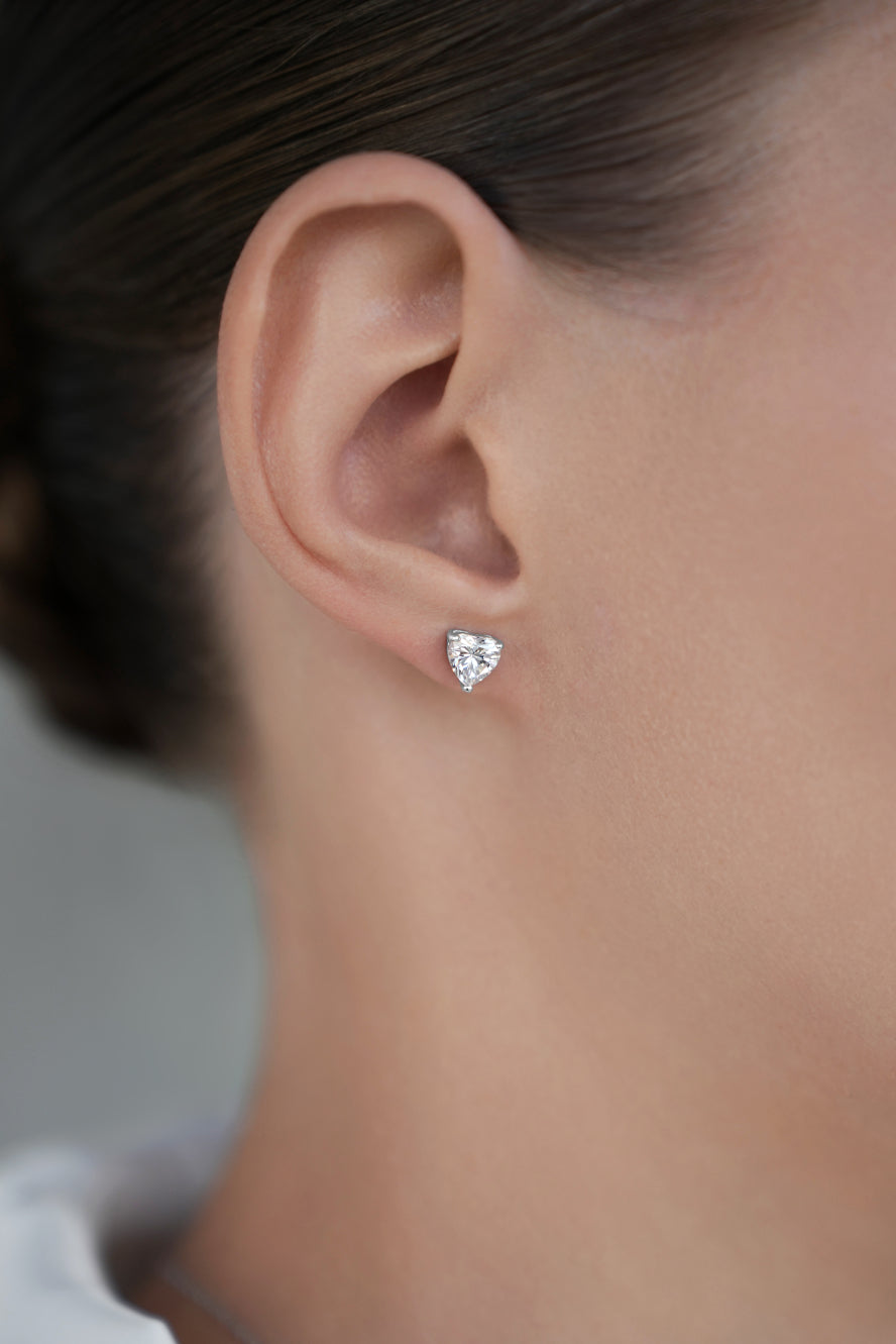 Earstuds Heart cut CZ