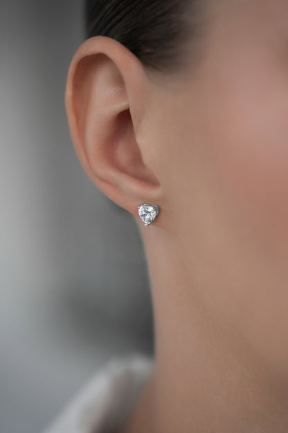Earstuds Heart cut CZ