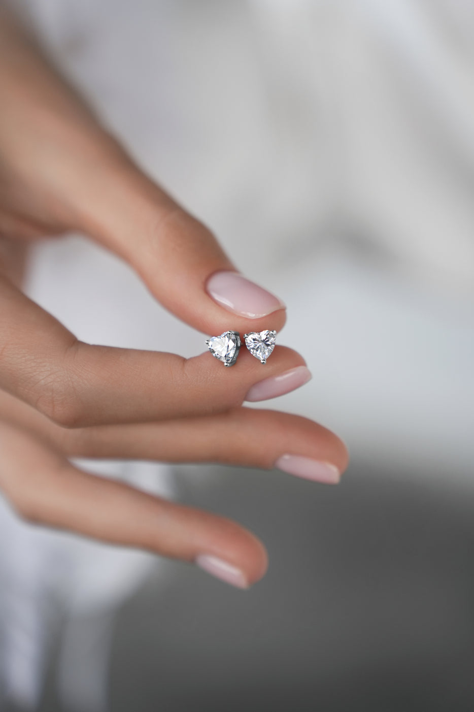 Earstuds Heart cut CZ