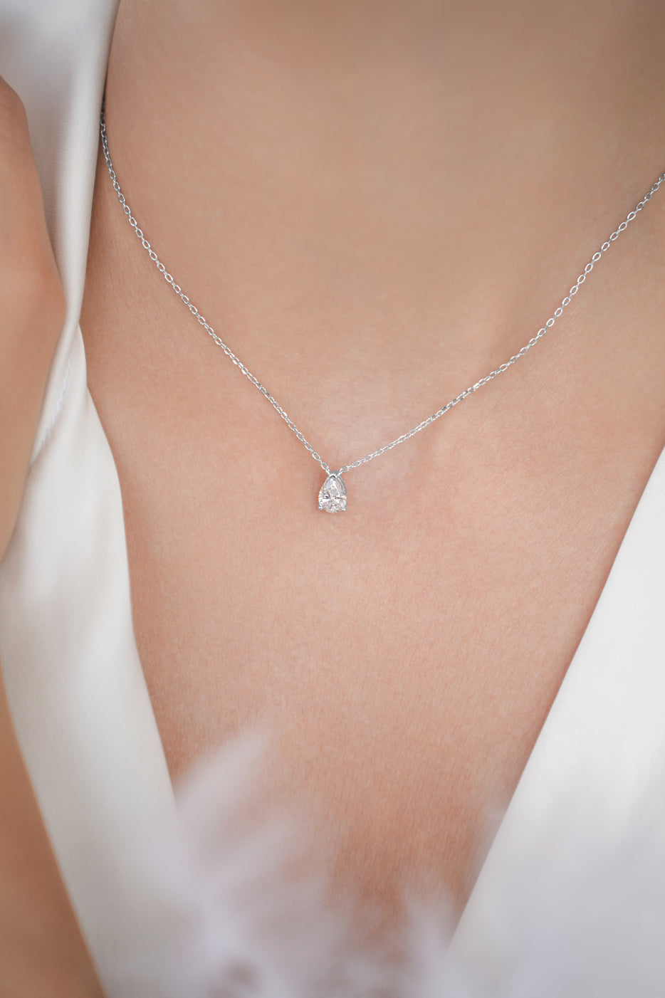 Necklace Pear cut CZ
