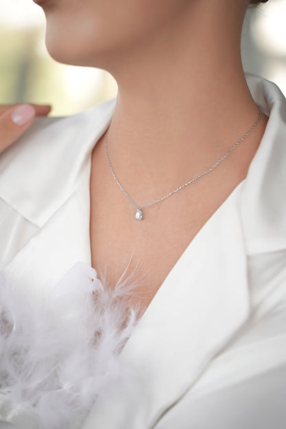 Necklace Pear cut CZ