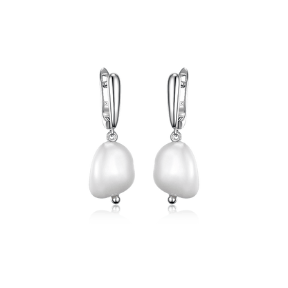 Earrings with Baroque pearls on an English lock