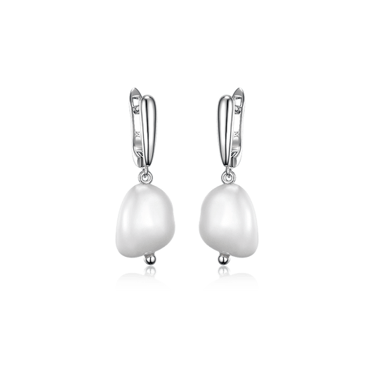 Earrings with Baroque pearls on an English lock