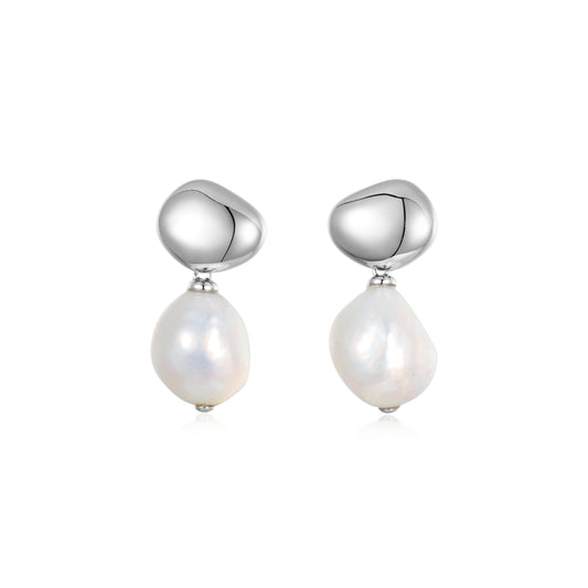 Earrings-grains with natural pearls