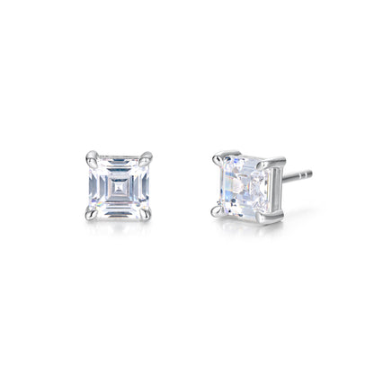 Princess Cut Cubic Zircon Stud Earrings