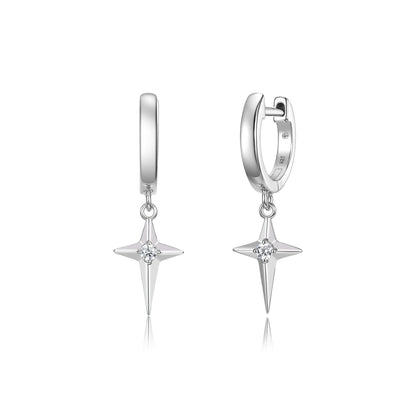 Earrings Polar star on huggies lock