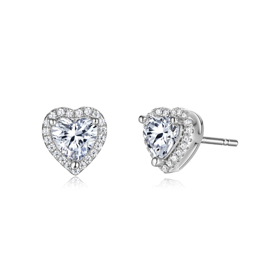 Earstuds Hearts with pave
