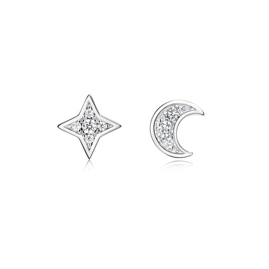 Earstuds moon and star
