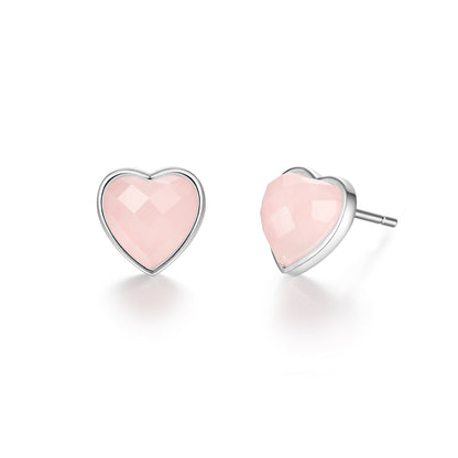 Pink quartz earstuds