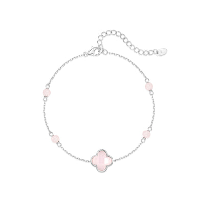 Bracelet Pink quartz Clover