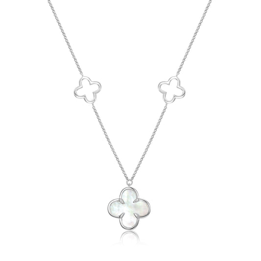 Necklaces 3 clovers with white MOP