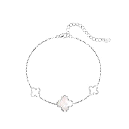Bracelet 3 clovers with white MOP