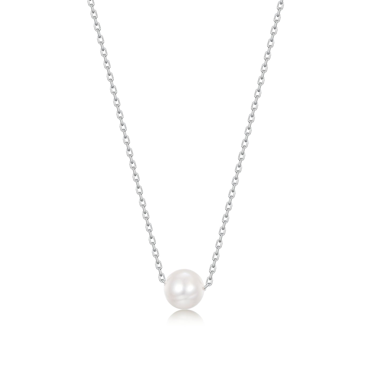 Necklace Natural round 6 mm fresh water pearl
