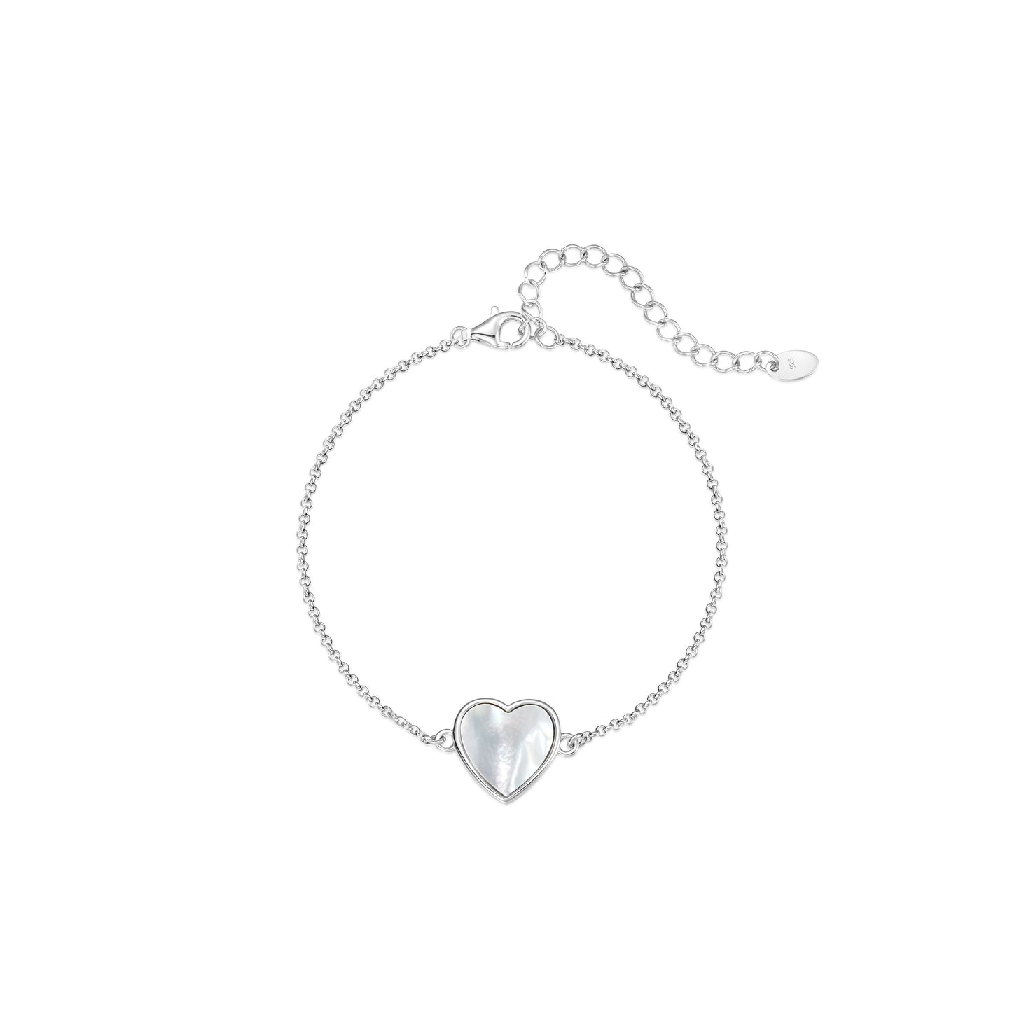 Bracelet Heart with white mother of pearl