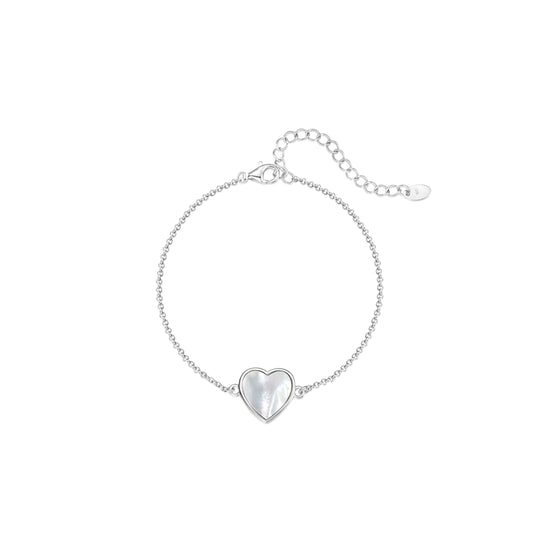 Bracelet Heart with white mother of pearl