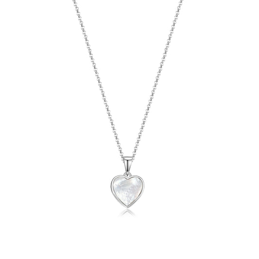 Necklace Heart with white mother of pearl